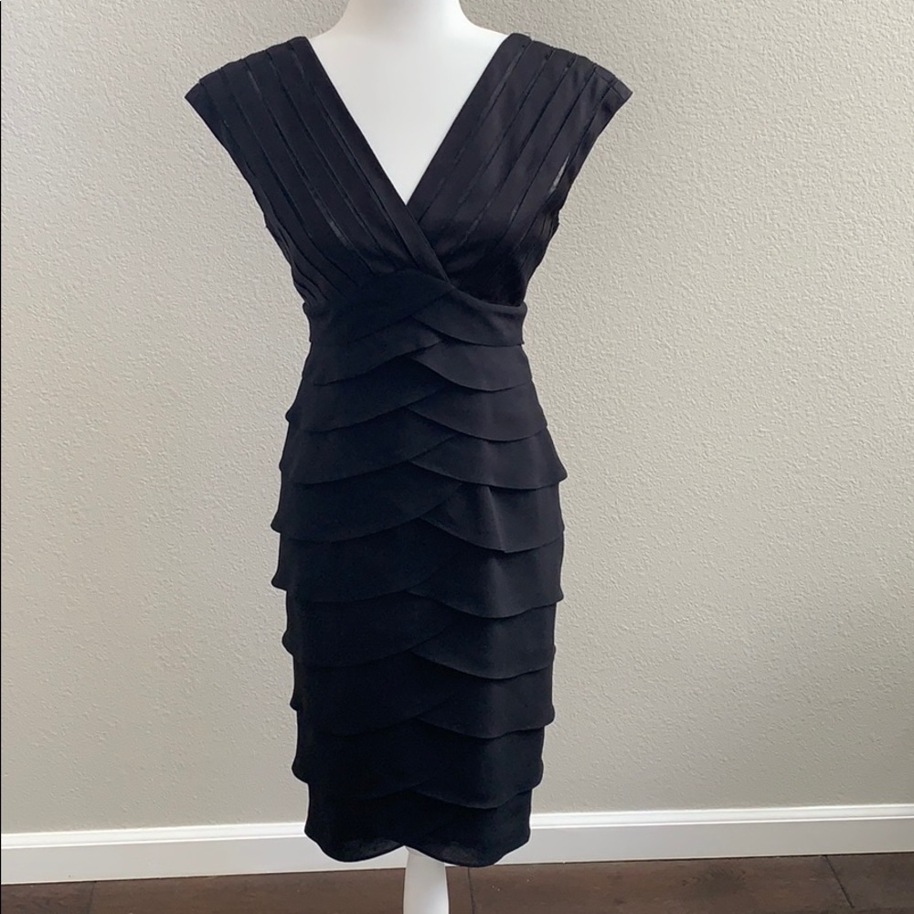 Adrianna Papell chiffon tiered cocktail dress